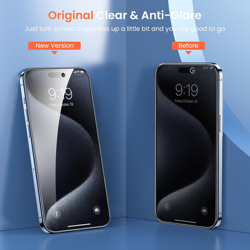 Fotbor iPhone 15 Pro Privacy Screen Protector & Camera Lens Protector 3+3 Pack, Easy Install Anti-Spy Tempered Glass