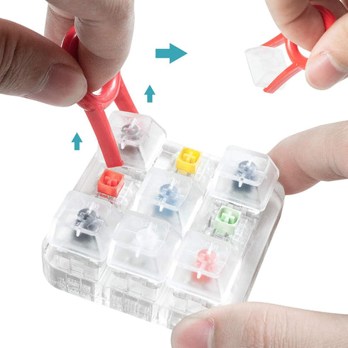 Kailh BOX Switch Tester Mechanical Keyboards 9-Key Switch Testing Tool with Keycap Puller and 18 O Rings, Navy Jade Red
