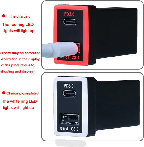 QC3.0 +PD3.0 USB Power Socket - 60W Type C & Quick Charge 3.0 Car Charger Adapter for Smart Devices