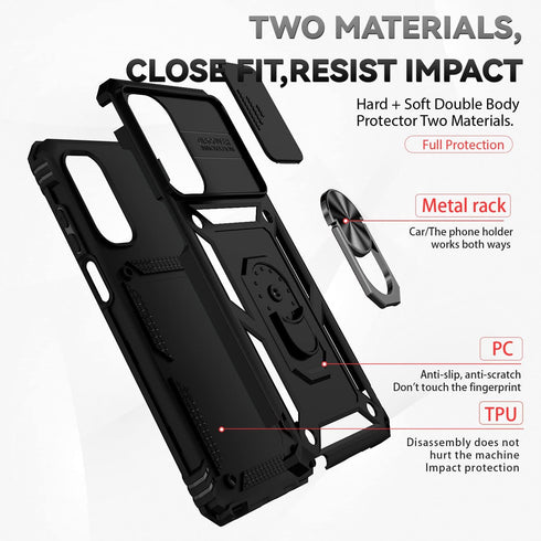 Shop the Black Moto G Stylus 5G 2022 Case: Military Grade, Slide Camera Cover, HD Screen Protector, Kickstand &