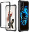 TCL 40 XL Case with Glass Screen Protector, Heavy Duty Hard PC, Blue Skull