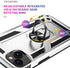 Military Grade Drop Impact Case for iPhone 14 Plus, 360 Metal Rotating Ring Kickstand Holder Armor Heavy Duty