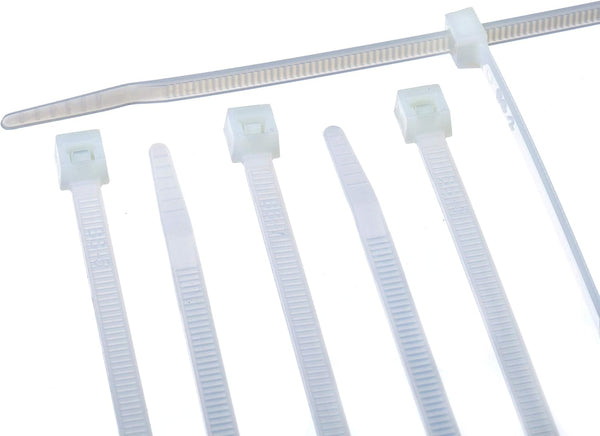 THE CIMPLE CO 11 inch White Nylon Zip Ties - Strong Indoor and Outdoor Rated, 100 Pack
