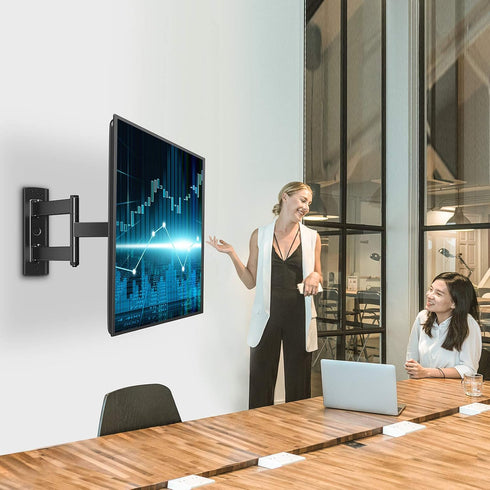 Full Motion TV Wall Mount Swivel Tilt for 26-60 Inch TVs and Monitors up to 70lbs, Single Stud Corner Outdoor Wall