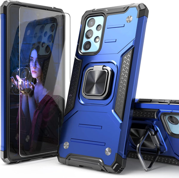 Galaxy A52 5G Case with Screen Protector, Shockproof Drop Test Cover with Car Mount Kickstand, Lightweight Protective