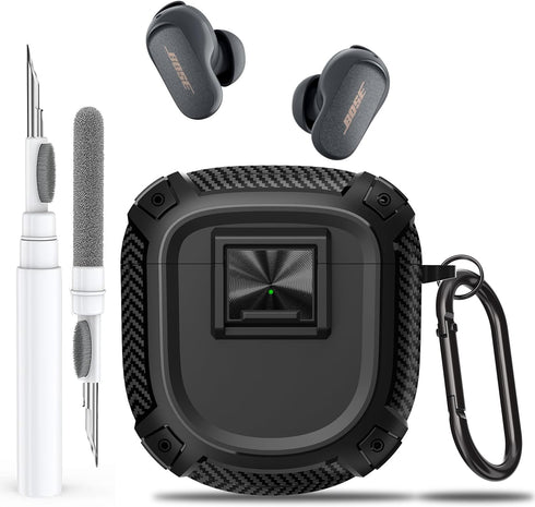 Olytop Case Cover for New Bose QuietComfort Earbuds II (2022) / Ultra (2023) with Lock Clip & Cleaner Kit Pen, Rugged