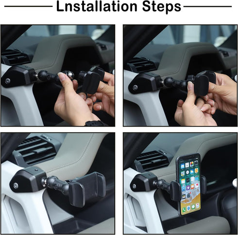 Car Phone Holder Aluminum Alloy for Land Rover Defender 90 110 130 2020-2024 Models, Left Side Mounting