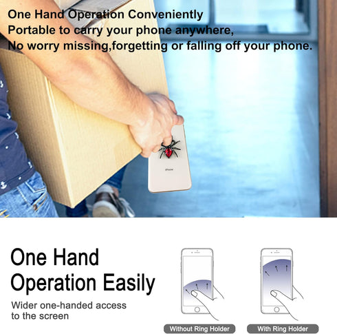 2pcs Spider Cell Phone Ring Holder Stand, Aircawin Cute Phone Finger Holder Stand with 4pcs Ring Holder Hanging Hook