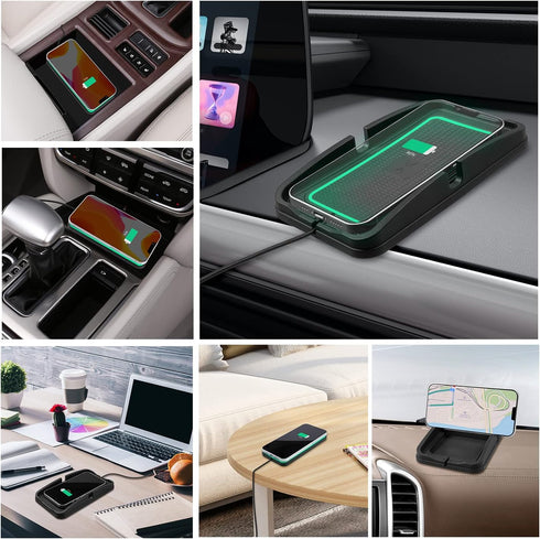 Wireless Charger, POLMXS 15W Fast Charging Pad Wireless Car Phone Charger for Cell Phones, Cordless Charging Mat for