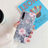 YeLoveHaw Samsung Galaxy A50 Phone Case for Women & Girls, Cute Purple Floral Gray Leaves Pattern, Slim Fit