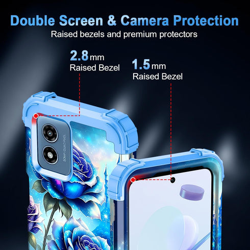 Miqala Glow in The Dark Heavy Duty Case for Moto G 5G 2024, Full Body Protection with Hard Plastic Bumper