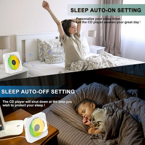 Portable CD Player with Bluetooth, Desktop CD Player for Home with Remote Control, FM Radio, LED Screen