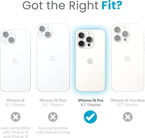 Speck 15 6.1 Inch Presidio2 iPhone Pro Case - Drop Protection, Grip - Scratch Resistant, Soft Touch, Phone Case - Grip