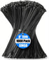 XINGO 1000 PCS Black Zip Ties 8 Inch, 60 LBS Tensile Strength,