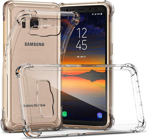 Galaxy S8 Active Case, Shockproof Anti-Scratches Flexible TPU Gel Slim Fit Protective Cover (Clear)