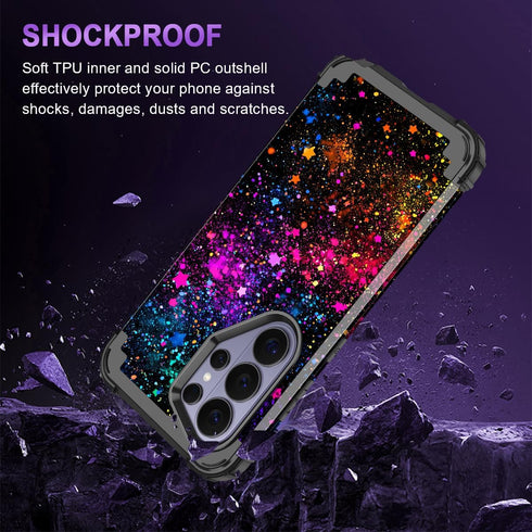 Miqala S26 S26 5G,Colorful for Galaxy Ultra Case,Glow in The Dark Three Layer Heavy Duty Shockproof Protection Hard