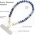 Handmade Natural Stone Phone Charm - Beaded Wrist Strap with Tether Tab