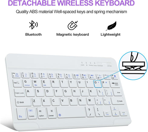 iPad Mini 6 Keyboard Case 2021: Boriyuan Detachable Wireless Bluetooth Keyboard Slim Folio Smart Cover, Purple
