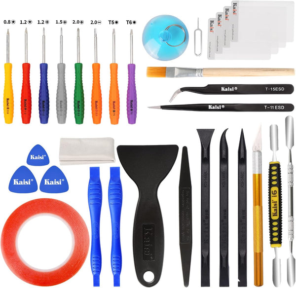 Kaisi 32 in 1 Professional Electronics Screen Opening Pry Tool Repair Kit with Spudgers and Screwdrivers