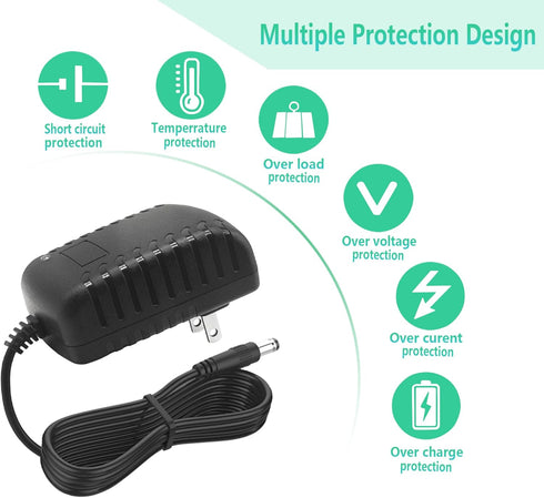 12V 2A AC Adapter, 100-240V AC to DC 50-60Hz, 12 Volt 2 Amps 24W Power Supply Converter for LED Light Security CCTV