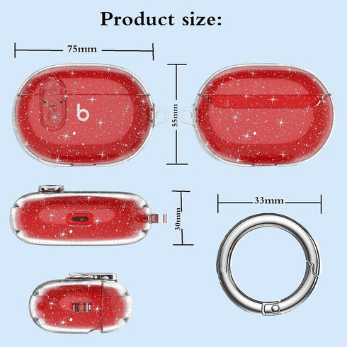 Beats Studio Buds/Studio Buds Plus Clear Case Cover 2021/2023 with Cleaner Kit, GARTOO Protective Case for Women