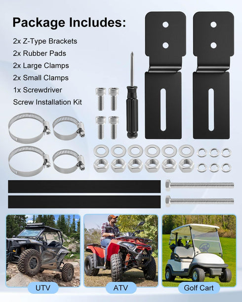 HKJWUN MT4100 MT4200, 1-2in Z-Type Flat Bracket Soundbar Mounting Kit Fits for Ehaho Stainless Steel Adjustable Mount