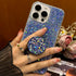 iPhone 15 Pro Max Glitter Bling Case, Pink Sparkle Cover with Ring Stand Holder for 6.7 inch