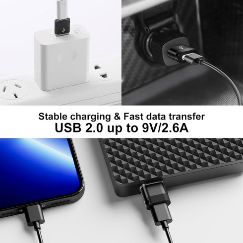 USB to USB C Adapter (6 Pack), USB A to USB C Adapter, USB Charger Connector for iPhone 15, MacBook, Cellphone