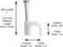 THE CIMPLE CO Single Coaxial Cable Clips, Cat6 Electrical Wire Clip, 1/4 in (6 mm) Nail Clip, White (50 Pieces)