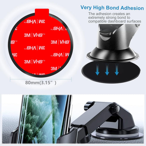 ILKCC 3Pcs 3.15" Dashboard Pad Mounting Disk for Suction Cup Phone Mount, Ultra Sticky Heat-resistant Replacement Disc