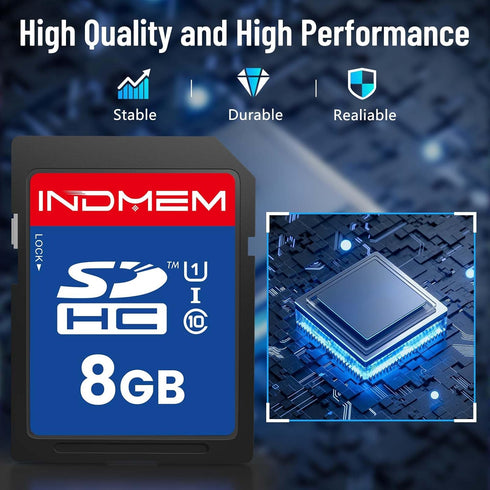elecacc 8GB (3 Pack), C10 U1 10 4K SD Card SDHC UHS-I Memory Cards Class High-Speed Full HD Video Compatible