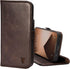 TORRO Dark Brown Premium Leather Wallet Case for iPhone 13 with Kickstand and Card Slots