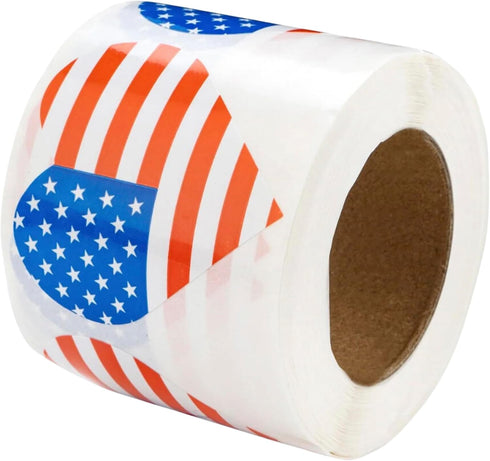 250 American Flag Heart Stickers, Patriotic Decals for Events, Celebrations, and Decorations