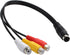 4 Pin S-Video to 3 RCA AV Female Cable for TV PC