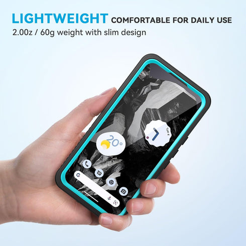 Lanhiem IP68 Waterproof Case for Google Pixel 8a, Built-in Screen Protector, Rugged Full Body Shockproof Phone Case,
