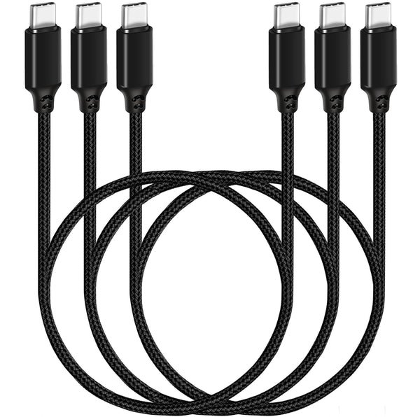 USB C to USB C Cable 2ft 3-Pack, 240W Fast Charging Cord Compatible for iPhone 15/15 Plus/Pro, Galaxy S23/S22