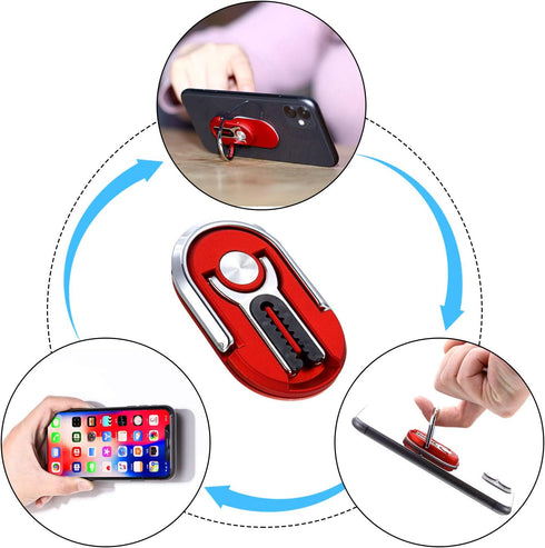 6 Pieces 3-in-1 Multipurpose Mobile Phone Bracket Holder, 360 Degree Rotation Cell Phone Ring Stand