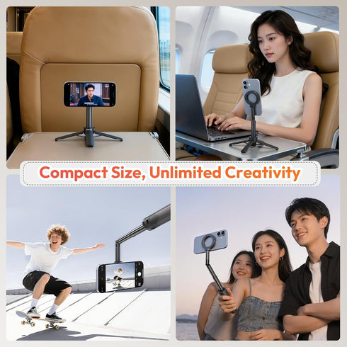 ULANZI MT71 180 17-12 Mini Magnetic Selfie Stick Tripod, Foldable & Lightweight, Tilt, Compatible with iPhone Series