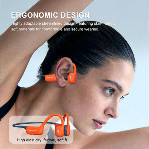 6.0 Swimming IP68 32GB MP3 Bluetooth Headphones, Waterproof Bone Conduction Headphones, Liquid Silicone Wireless Open
