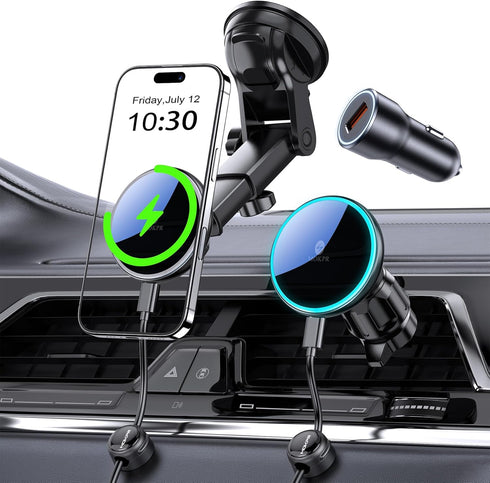 MOKPR Only for iPhone Magsafe Car Mount Charger, Magnetic Phone Holder for Your