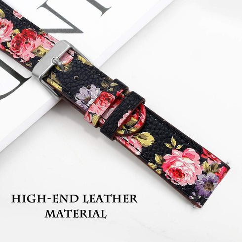 Bands Compatible with Samsung Galaxy Watch - 20mm Printed Leather Replacement Strap for Various Models