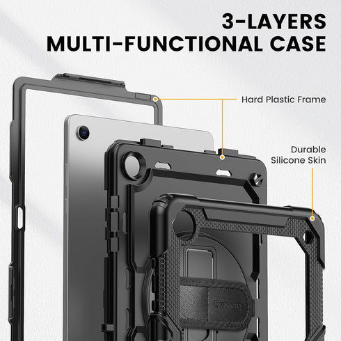 timecity A11+ A9+ 11 Inch Case for Samsung Galaxy Tab Plus / Plus - Heavy Duty Protective Cover with Screen Protector