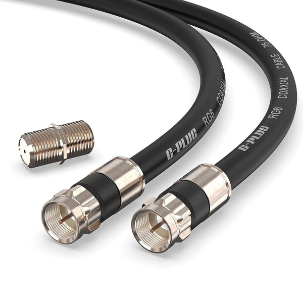 G-PLUG 20FT RG6 Coaxial Cable Connectors Set - High-Speed Internet, Digital TV Aerial, Weather-Sealed