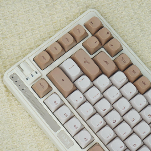 Tiramisu Theme Dye Sub PBT Keycaps - MA Profile 129 Keys Dye Sublimation PBT Custom Keycaps for Cherry Gateron MX