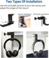 Weiyichuang Adjustable Headphone Stand, Foldable Hanger, Desk Hook for Headphones