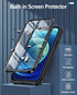 FNTCASE iPhone 12 Pro Case: Rugged Military Grade Drop Proof Cover with Kickstand, Matte Textured Shockproof TPU - Black