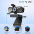 ILAOLIU 1080P Webcam Full HD with Built-in Microphone and Rotatable Tripod, Carbon Fiber Board and Privacy Cover, Auto