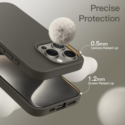 JETech Silicone Case for iPhone 15 Pro 6.1-Inch, Silky-Soft Touch Full-Body Protective Phone Case, Clay