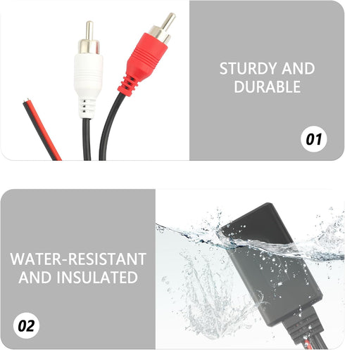 Wireless Bluetooth Receiver for Car with RCA Audio Cable, AUX Bluetooth Car Adapter for Stable Audio Playback