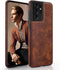 LOHASIC for Galaxy S21 Ultra Case, Premium Leather Luxury Business PU Non-Slip Grip Shockproof Cover - Brown